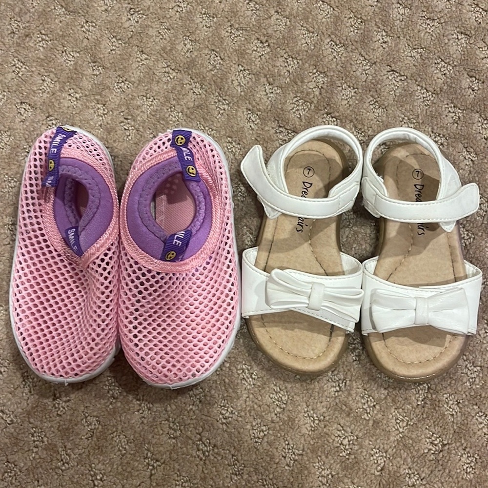 Toddler Girl pink Water white Sandal shoe size 7